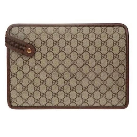 Gucci Ophidia Red Zip Large Clutch Handbag Italy Leather Men Pouch Bag New - Picture 3 of 7